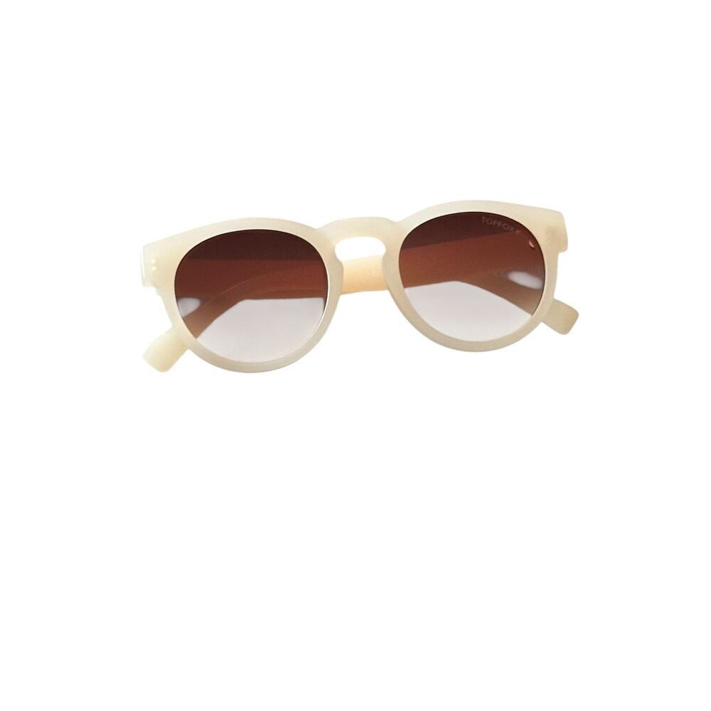 TOPFOXX Women's Beige CHELSEA Brown Lens Round Gradient Sunglasses - Picture 6 of 10